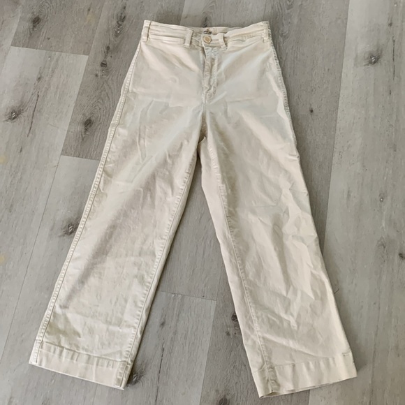 Marine Layer Bridget High Rise Wide Leg Baggy Sz 6 Stretch Jean In Cream - Picture 6 of 12